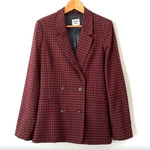 Sunday Best Plaid Blazer in Burgundy